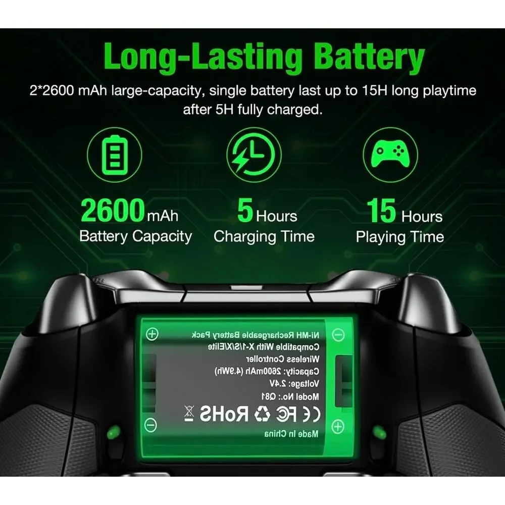 Beboncool 2 x2600mAh Rechargeable Battery, Xbox Series Controller, NWT